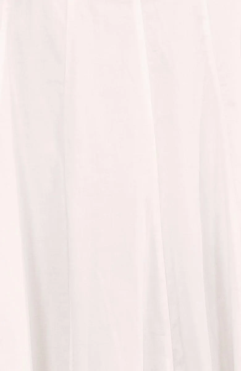 Seamed Cotton Top - Solid office elegant