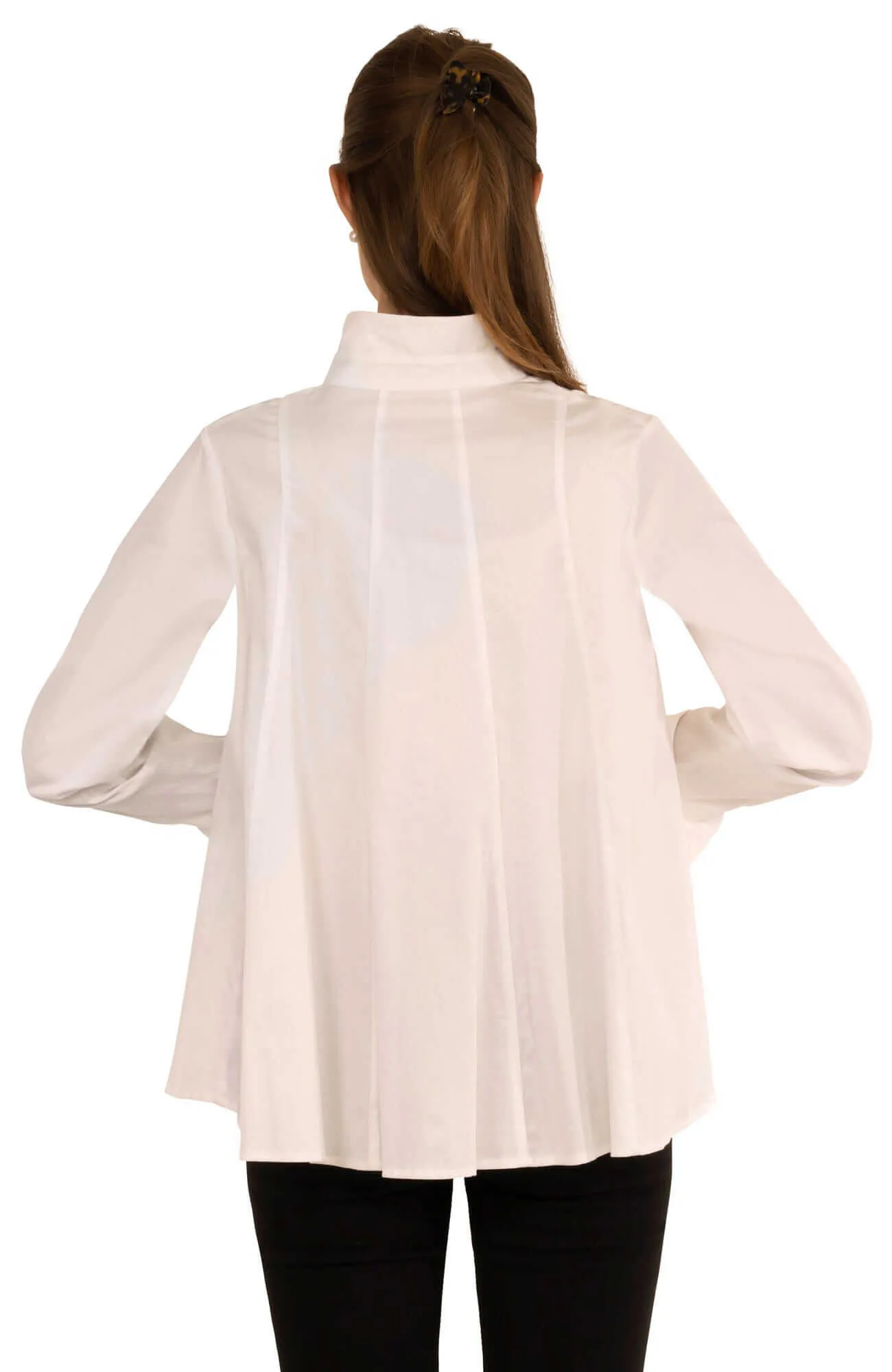 Seamed Cotton Top - Solid office elegant