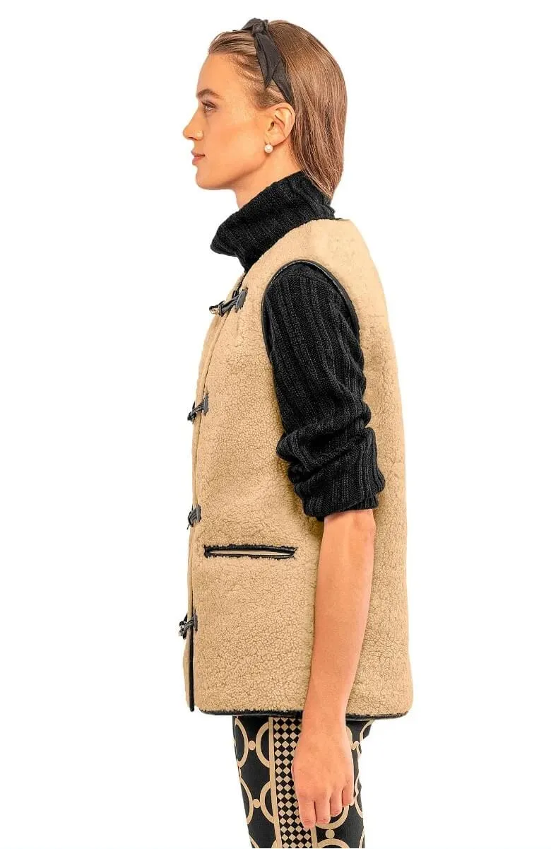Shearling Boxy Vest wind shield