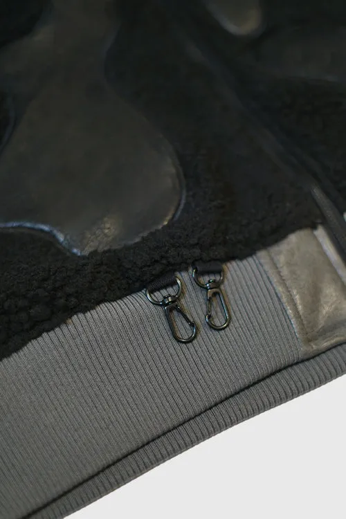 Sherpa & Faux Leather Bomber Jacket cozy vibes