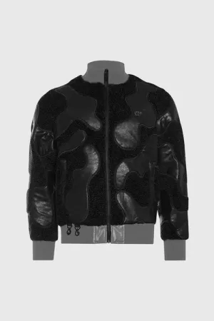 color-black,Men,product:Sherpa & Faux Leather Bomber Jacket,removecolor,THC