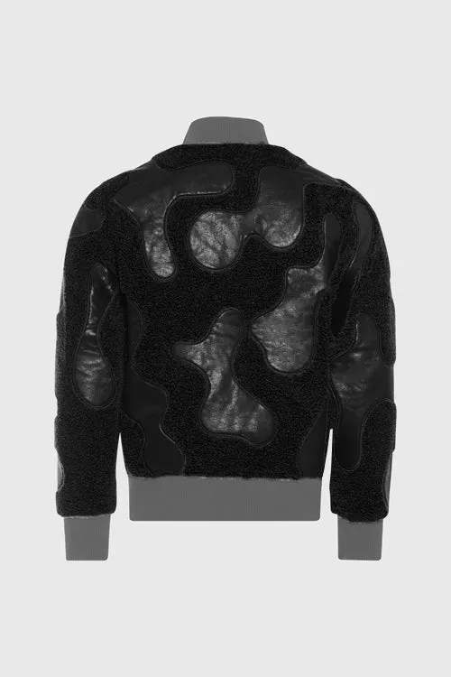 Sherpa & Faux Leather Bomber Jacket cozy vibes