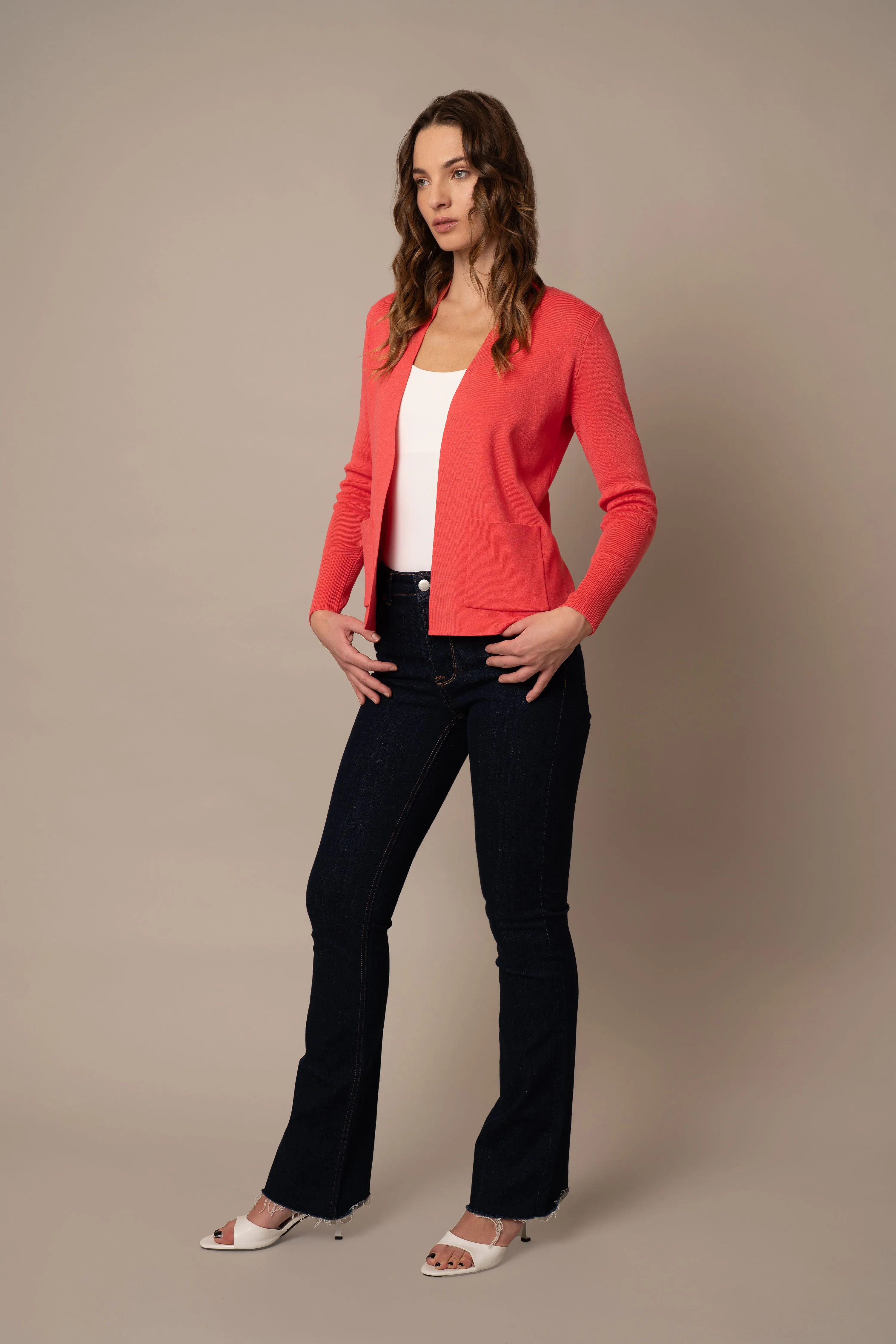 Short Cardigan with Pockets cozy classic