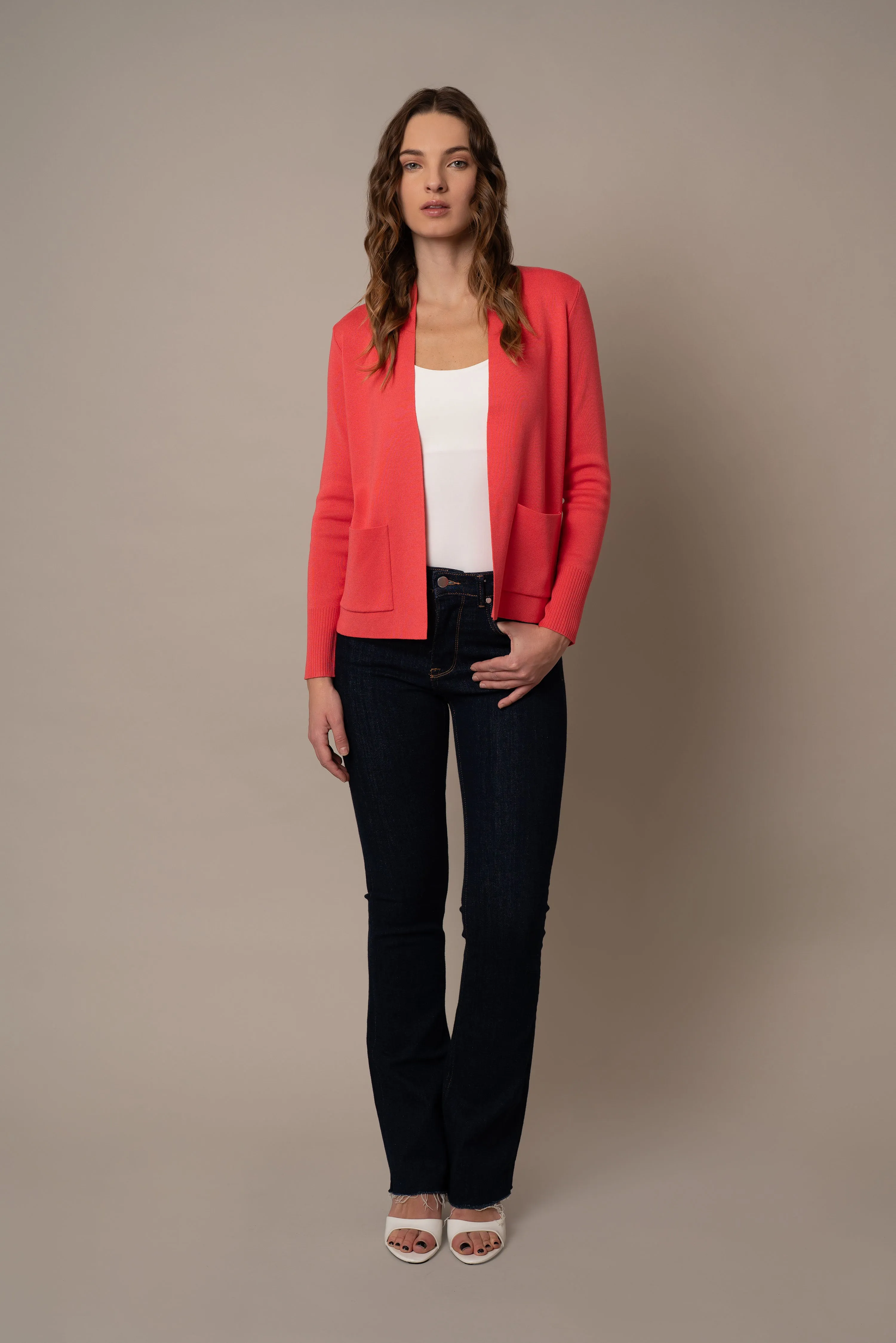 Short Cardigan with Pockets cozy classic