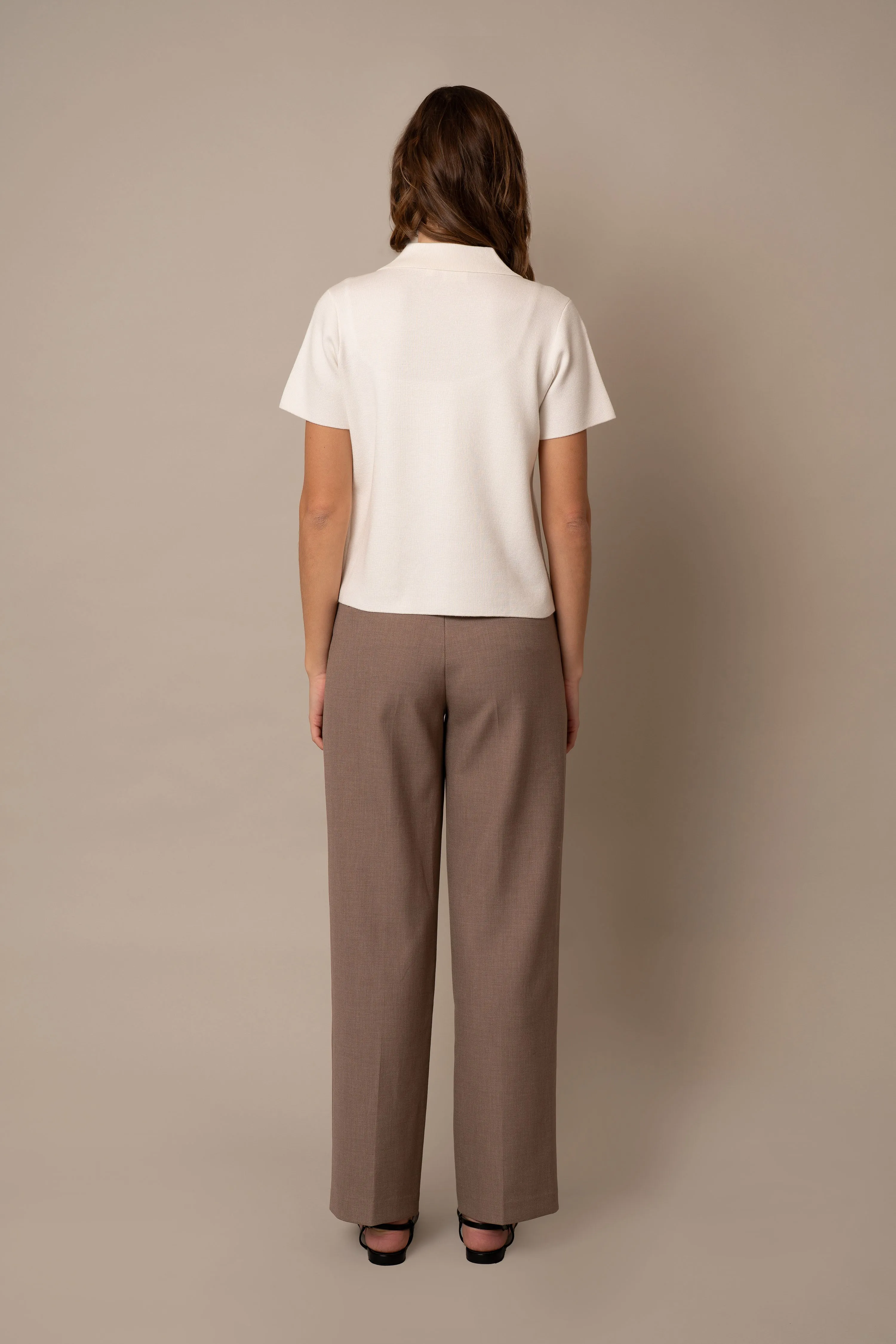 Short Sleeve Button Down Cardigan tactile feel