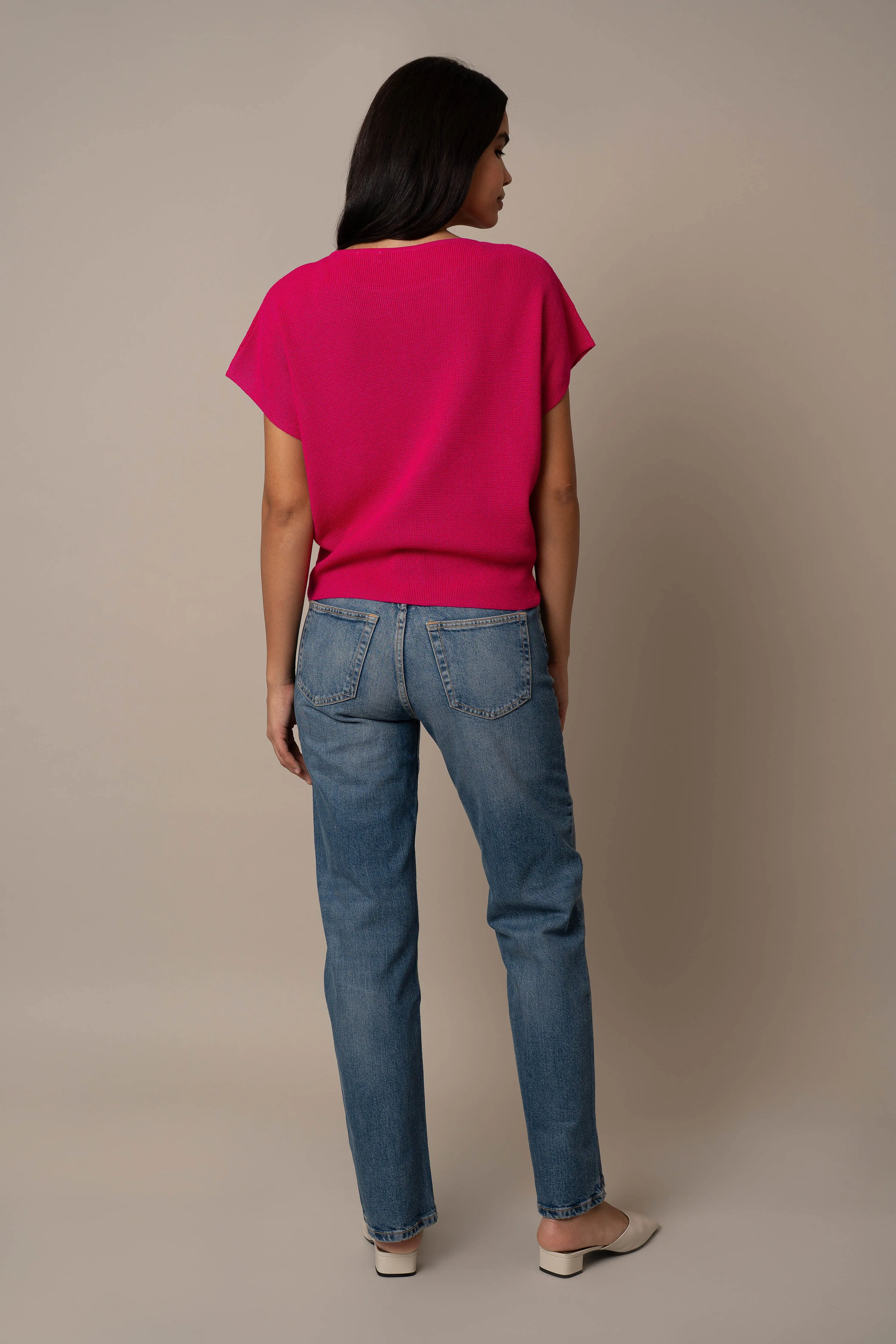 Short Sleeve Waffle Dolman visual calm