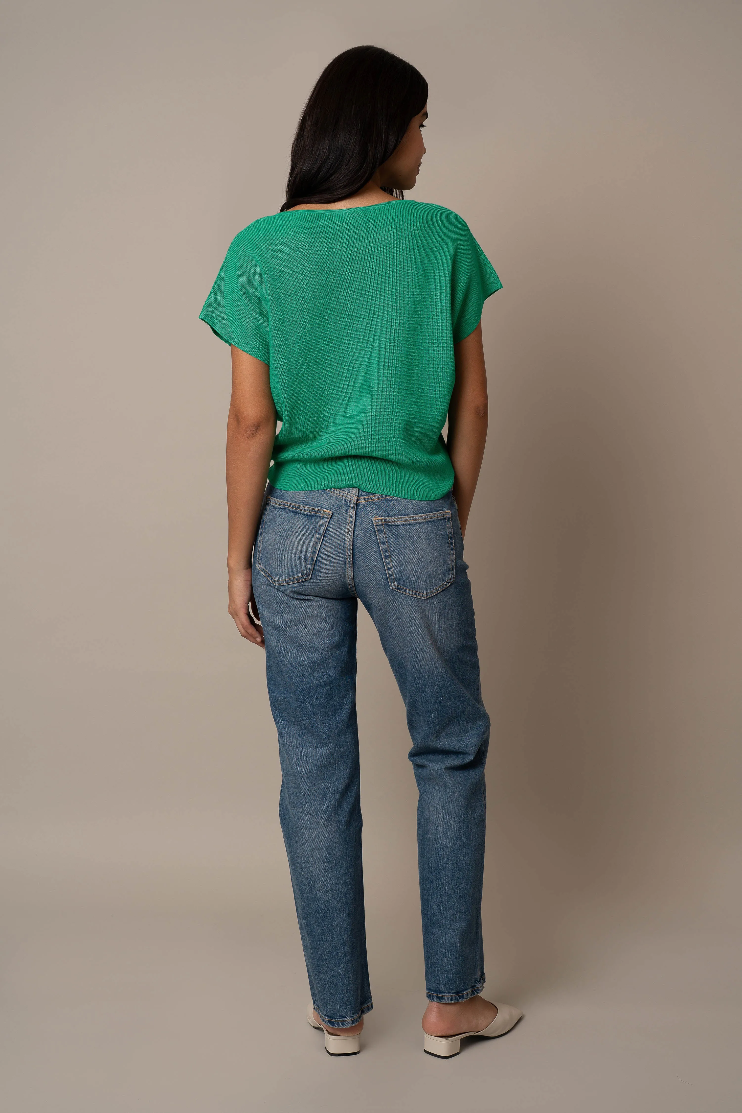 Short Sleeve Waffle Dolman visual calm