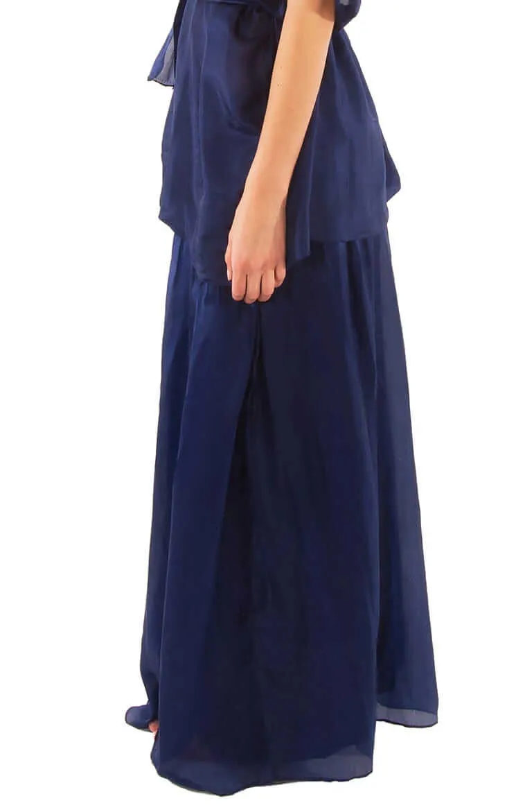 Silk Long Skirt with Sash quick-dry pants