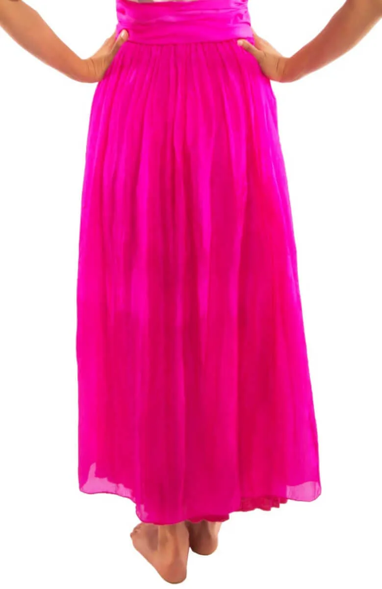 Silk Long Skirt with Sash quick-dry pants