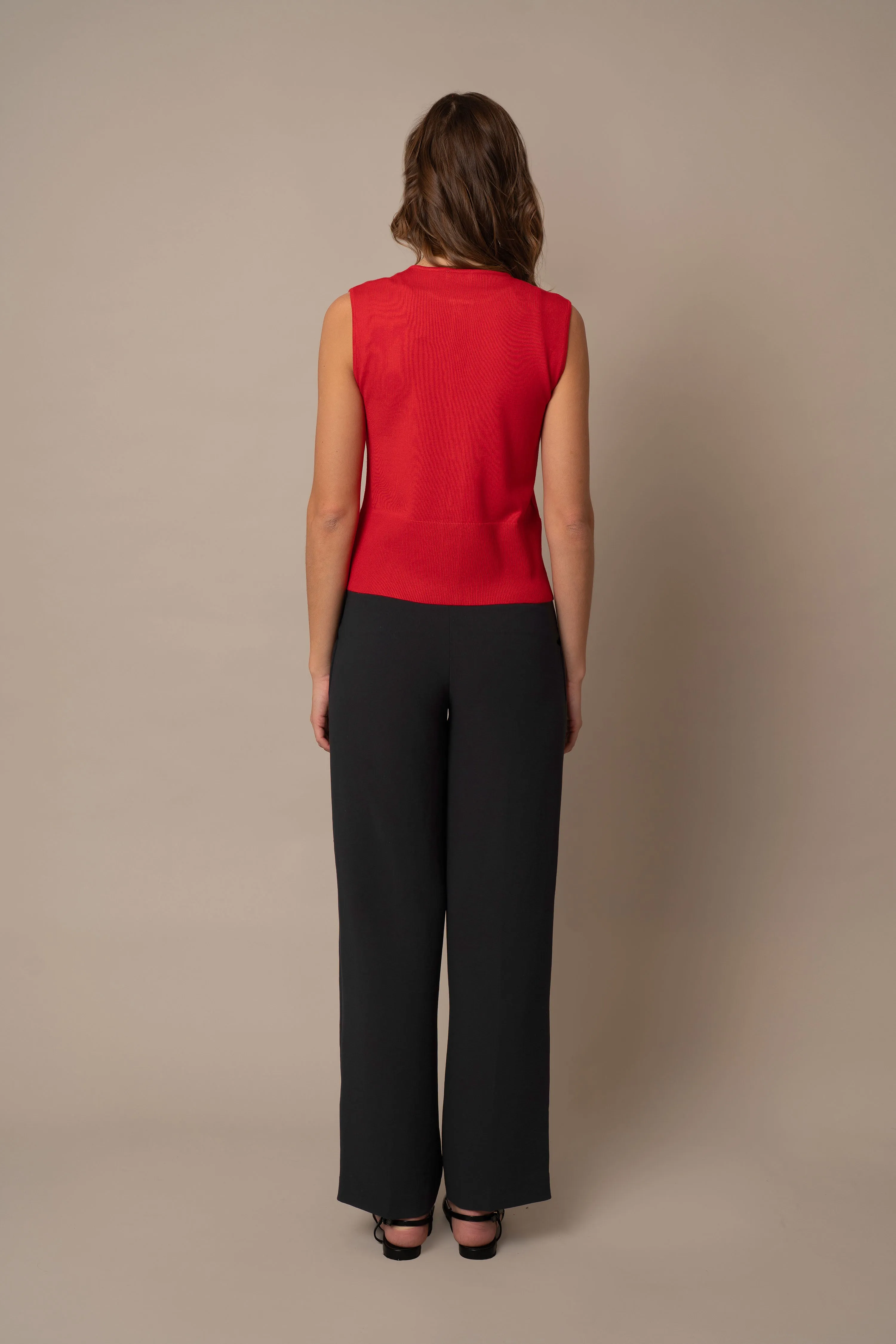Sleeveless Button Down Cardigan minimal tone