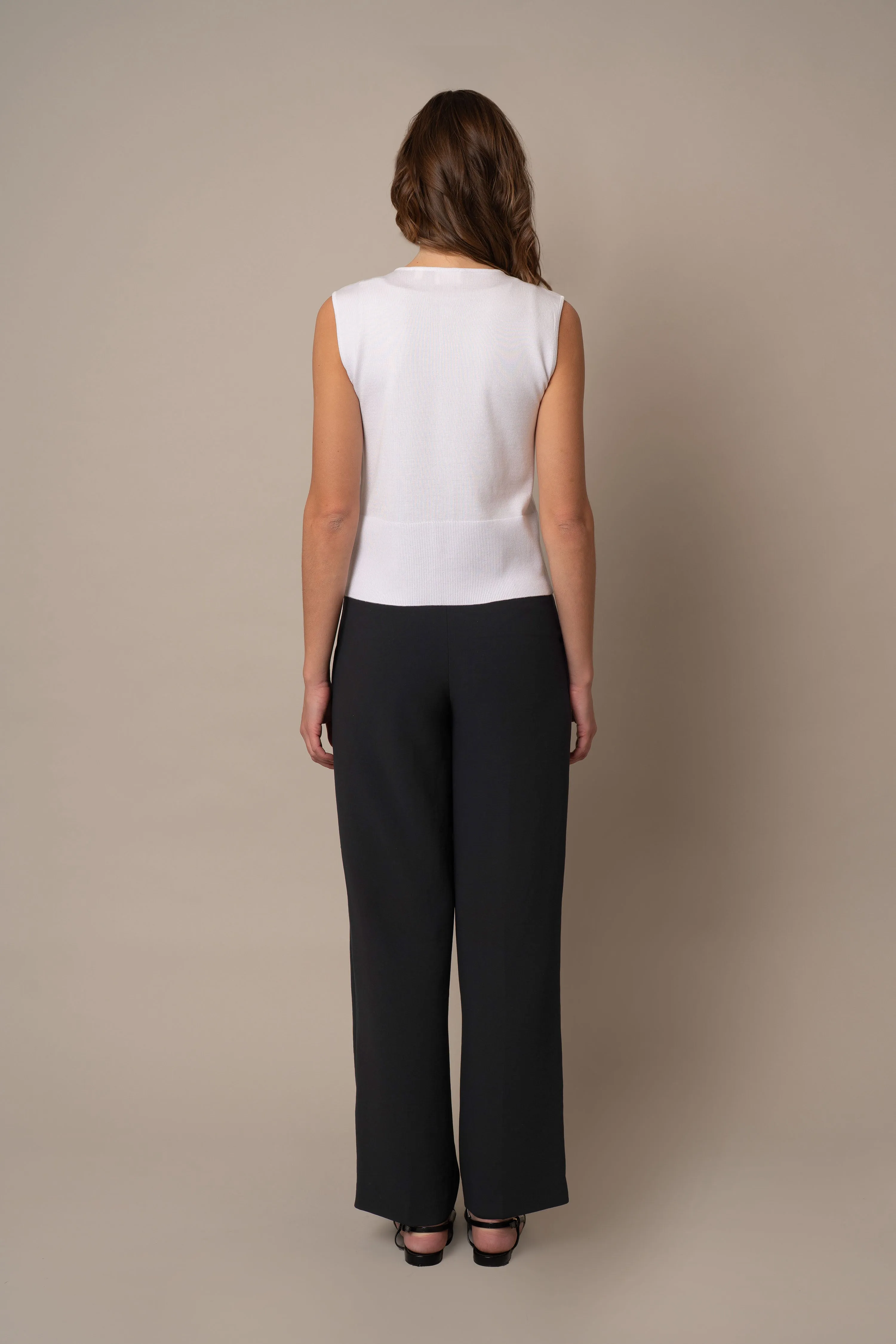 Sleeveless Button Down Cardigan minimal tone
