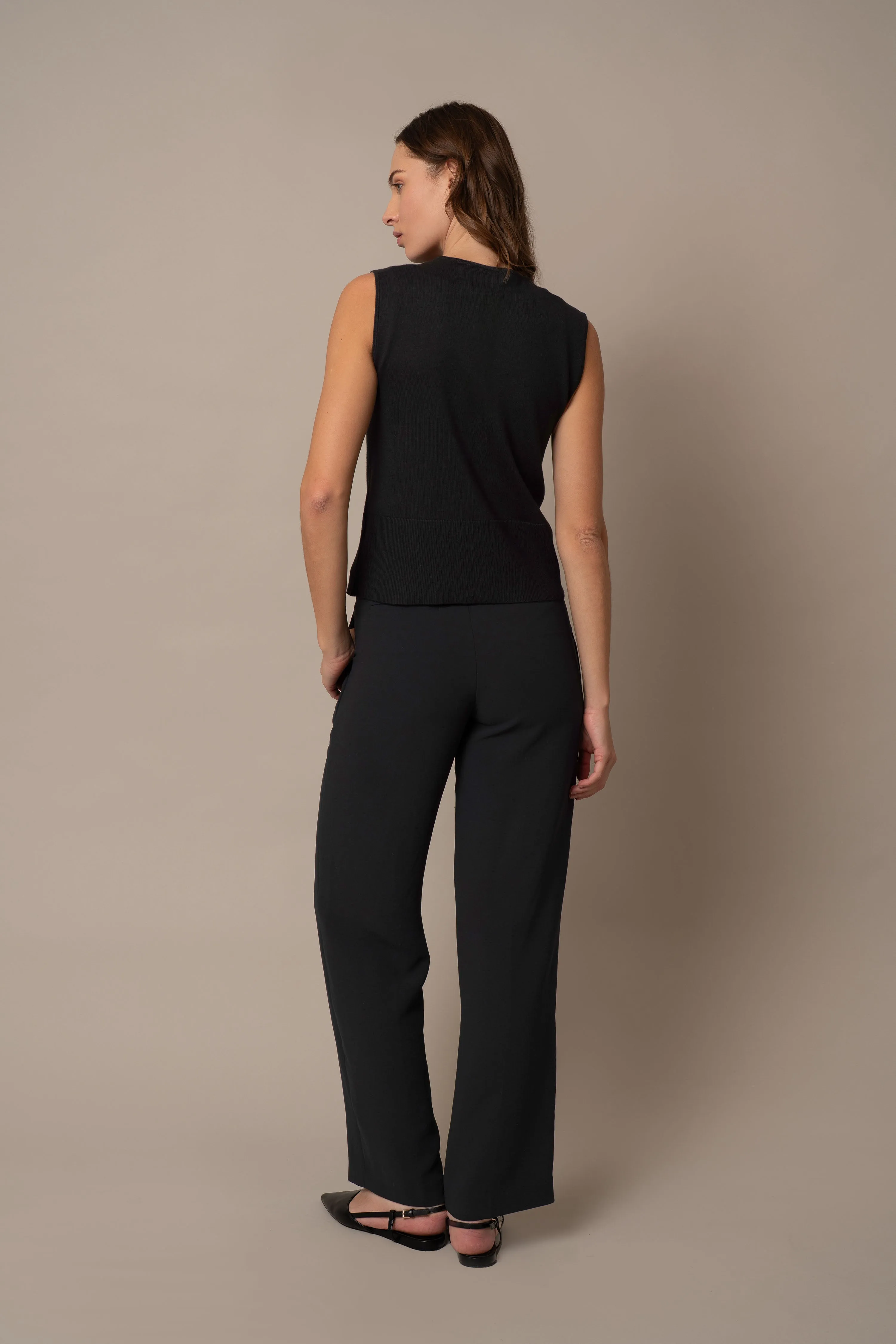 Sleeveless Button Down Cardigan minimal tone