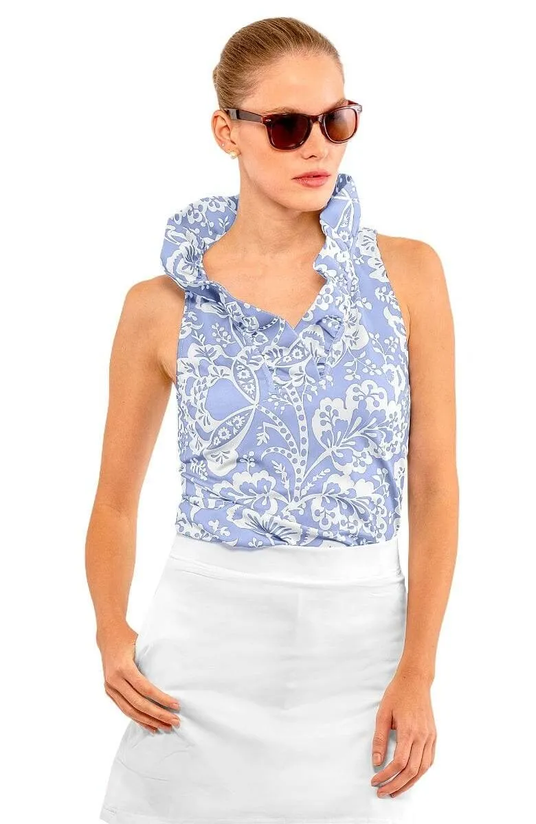Sleeveless Ruffneck Top - Flora minimalist style