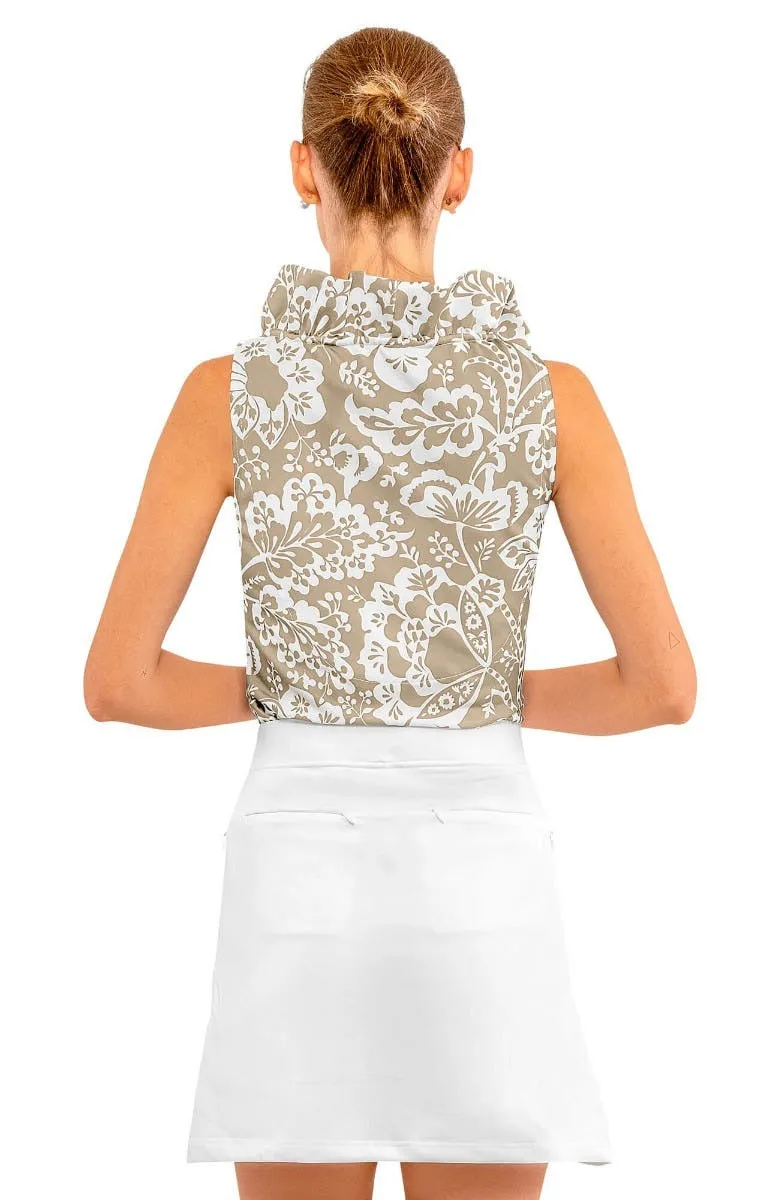 Sleeveless Ruffneck Top - Flora minimalist style