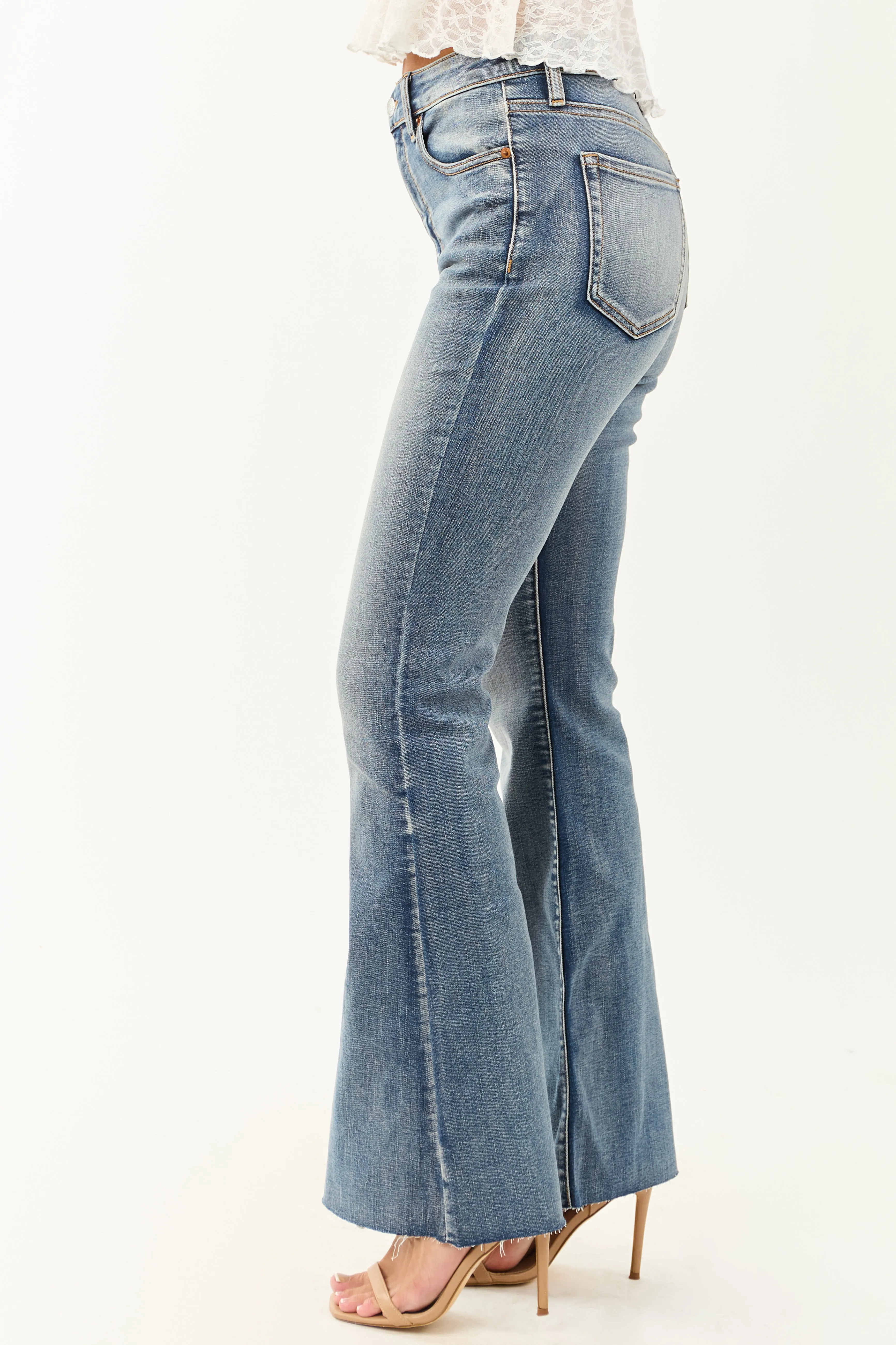 Sneak Peek Medium Wash Stretchy Flare Jeans all age