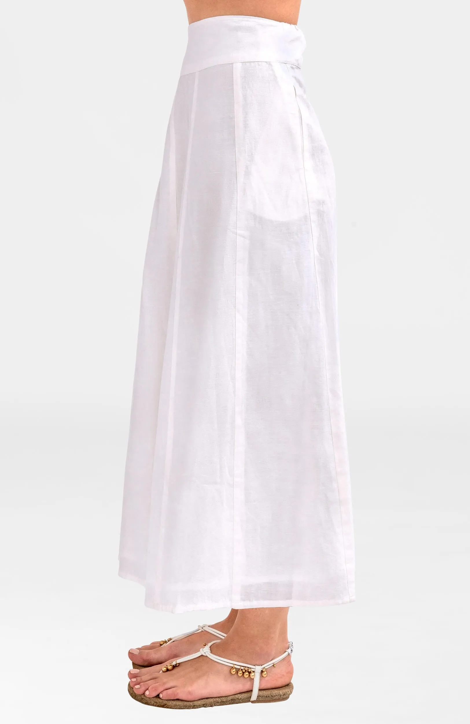 Solid Linen Gored Skirt minimalist pants