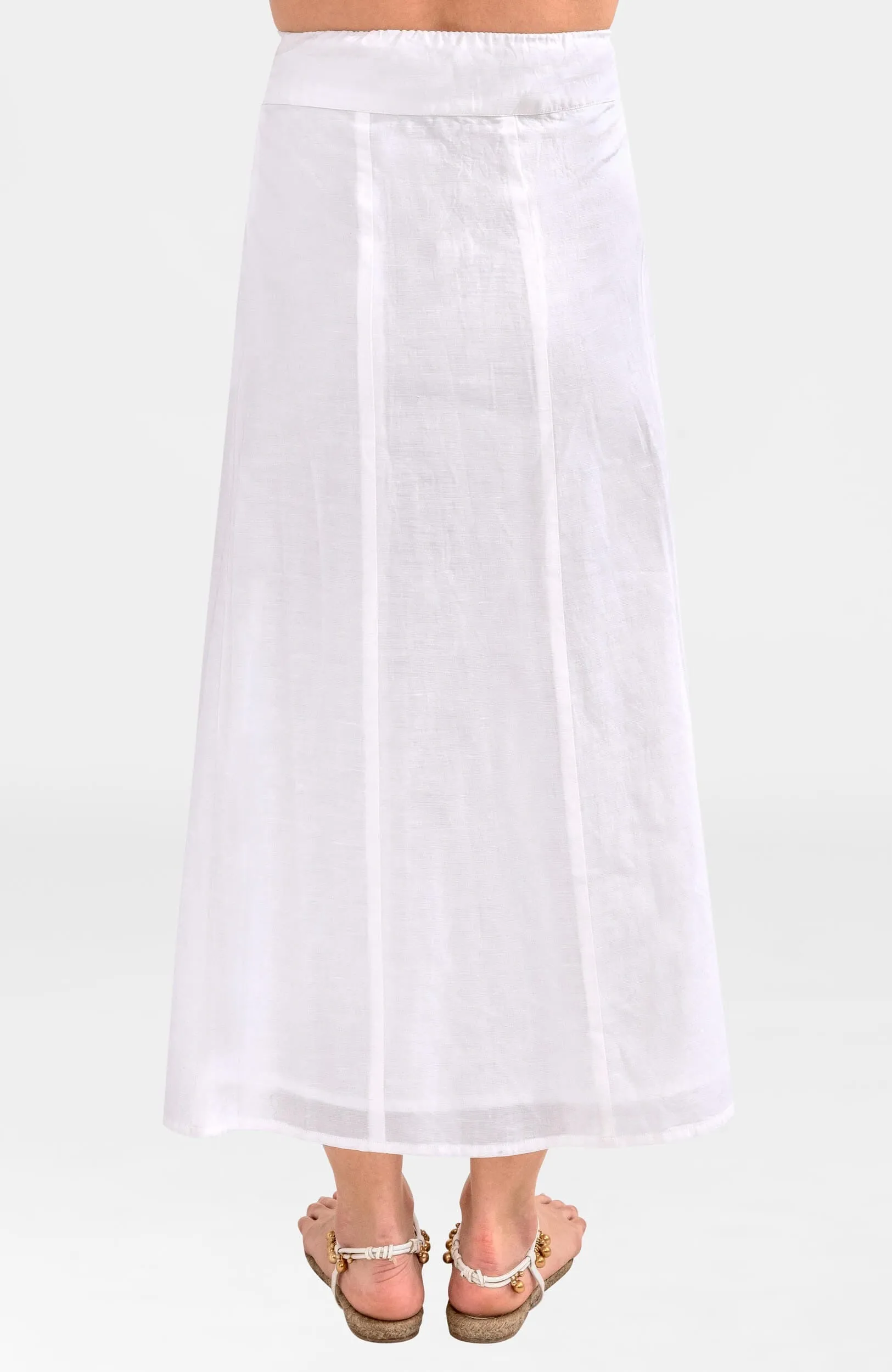 Solid Linen Gored Skirt minimalist pants