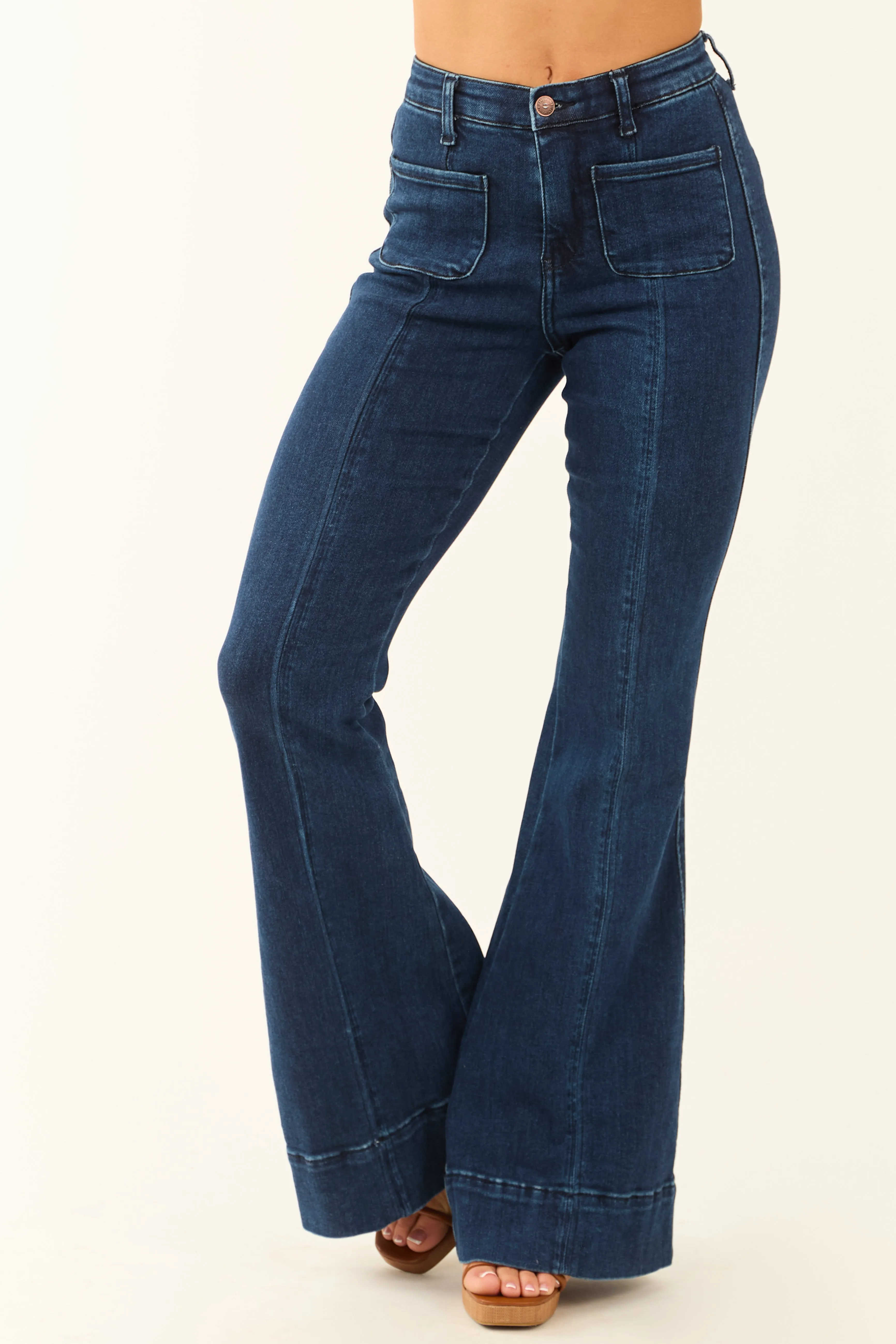 Special A Dark Tummy Control Stretchy Flare Jeans soft wrap