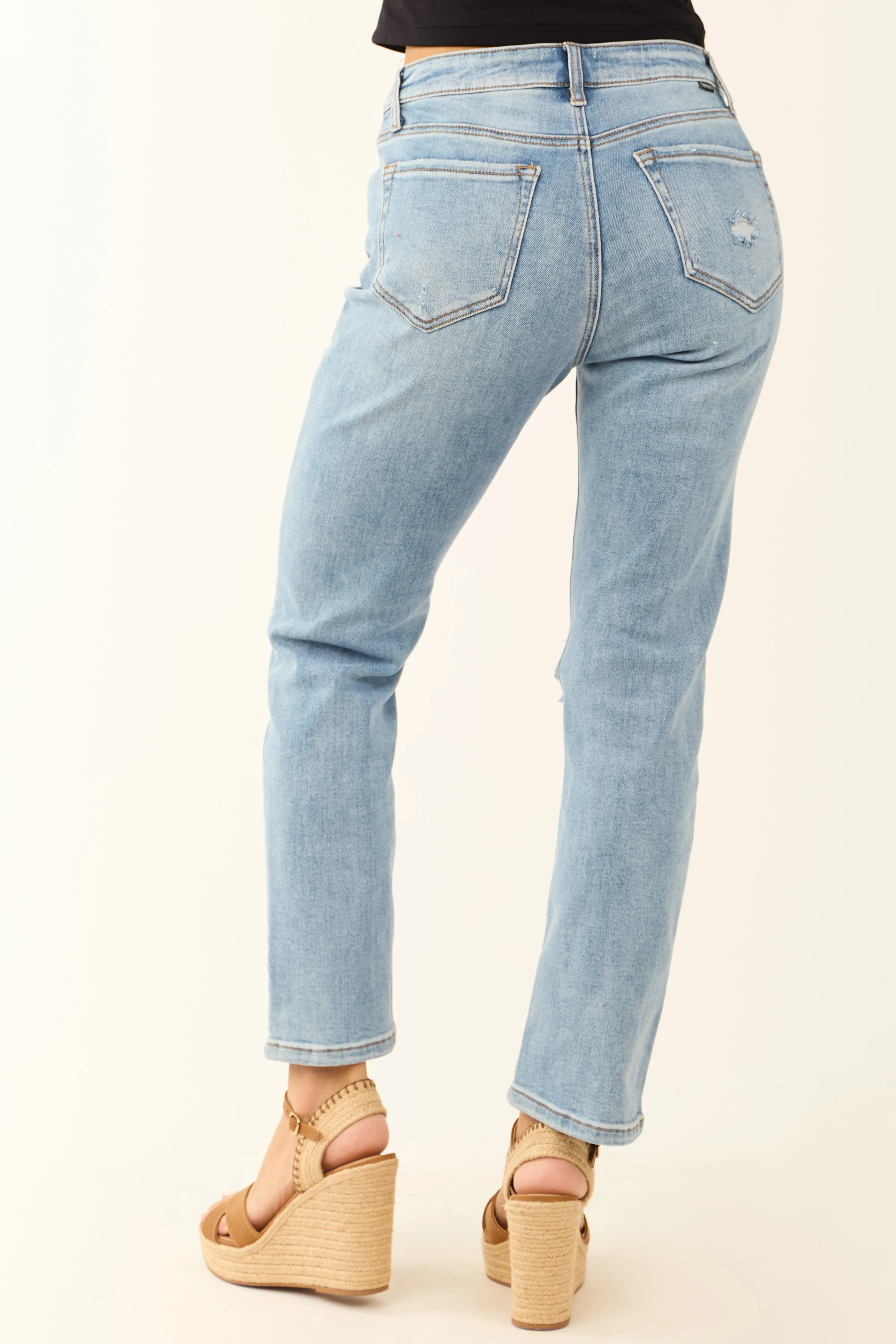 Special A Distressed Medium Wash Straight Jeans fast dress