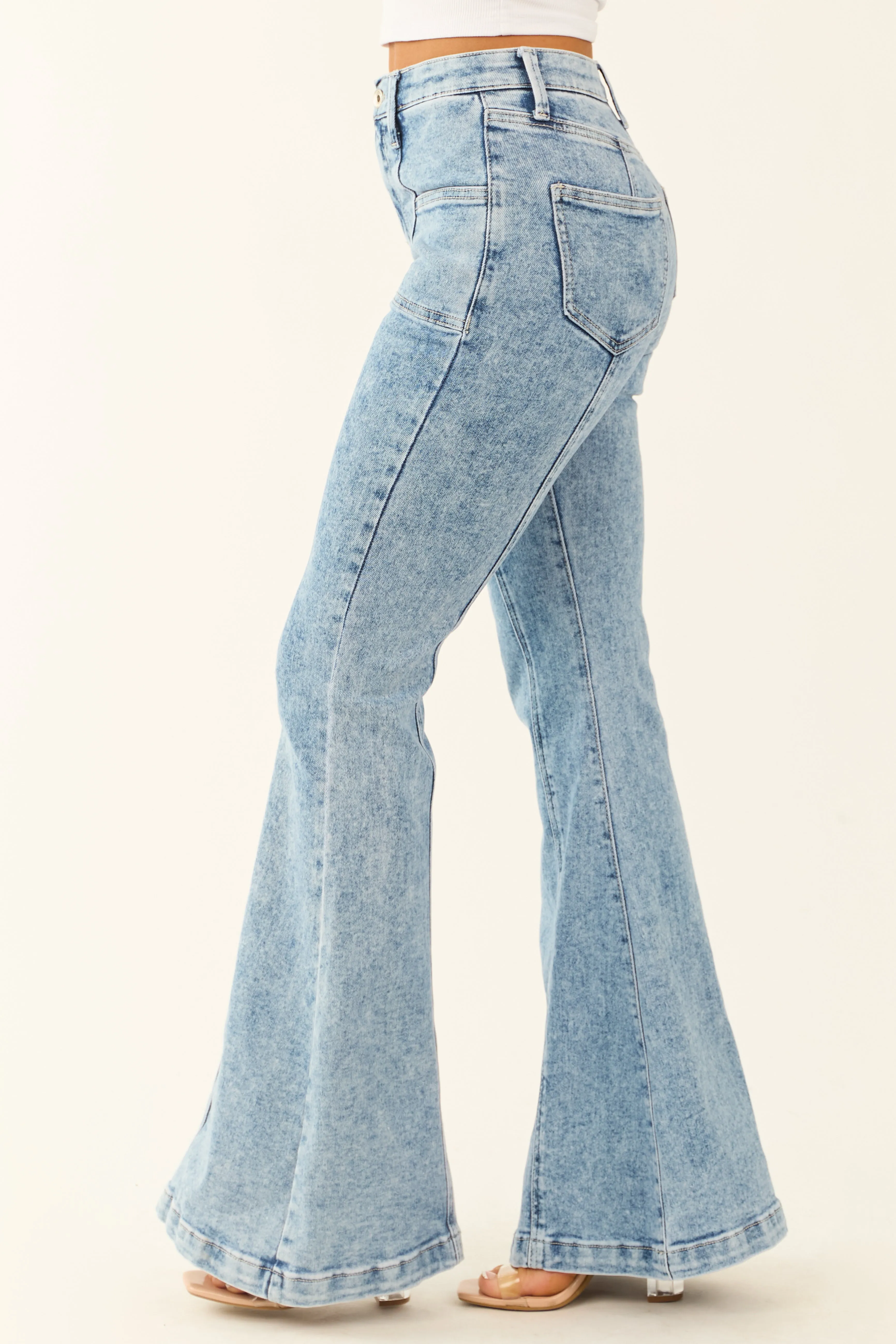 Special A Light Tummy Control Stretchy Flare Jeans elastic fit