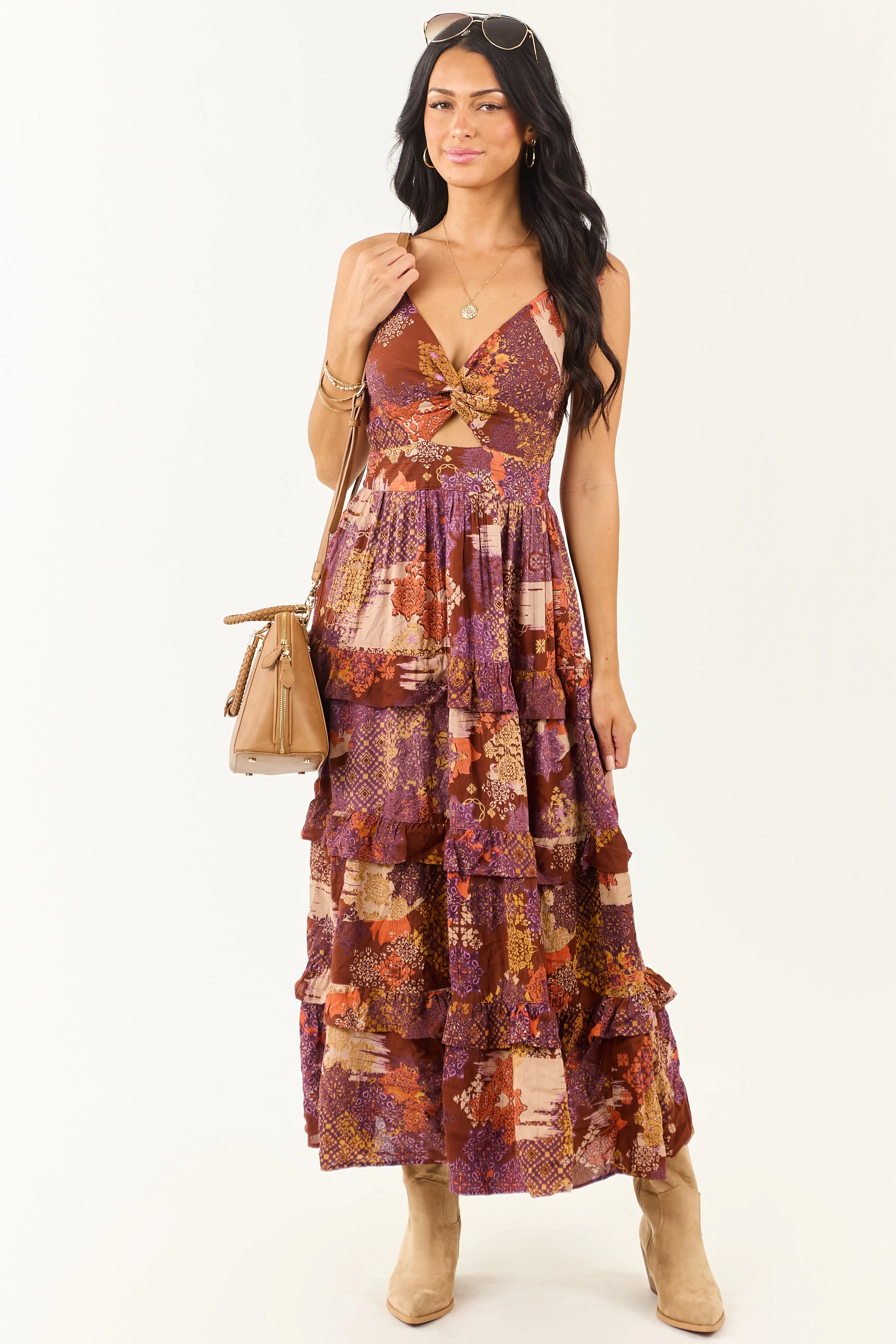 8/1/2025,ALL_PRODUCTS,back-in-stock:true,filter-color:Brown,filter-neckline:Plunging,filter-pattern:Abstract,filter-season:Fall,filter-sleeve:Sleeveless,gpc:Dresses,pc:Midi_Dresses,Reg-Price
