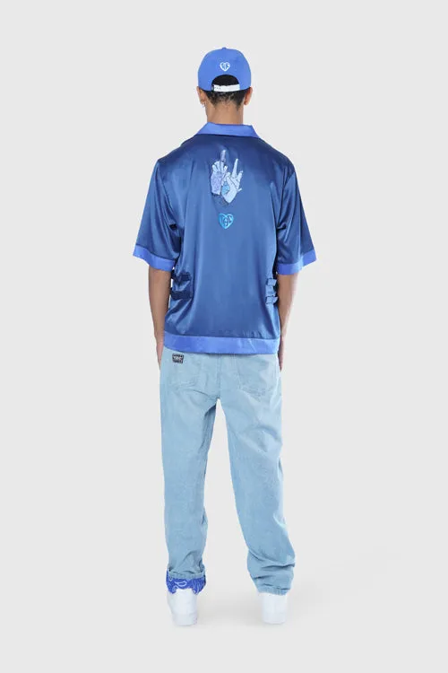 Still Find Peace Button Up Silk Shirt casual everyday
