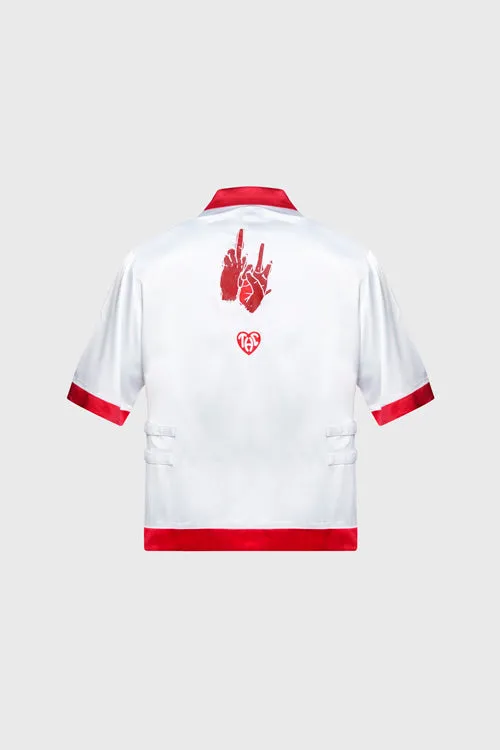 Still Find Peace Button Up Silk Shirt cycling windproof