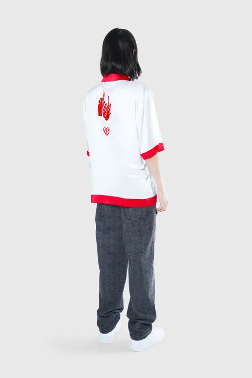 Still Find Peace Button Up Silk Shirt cycling windproof