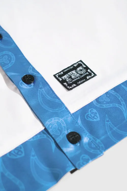 Still Find Peace Button Up Silk Shirt ethnic style