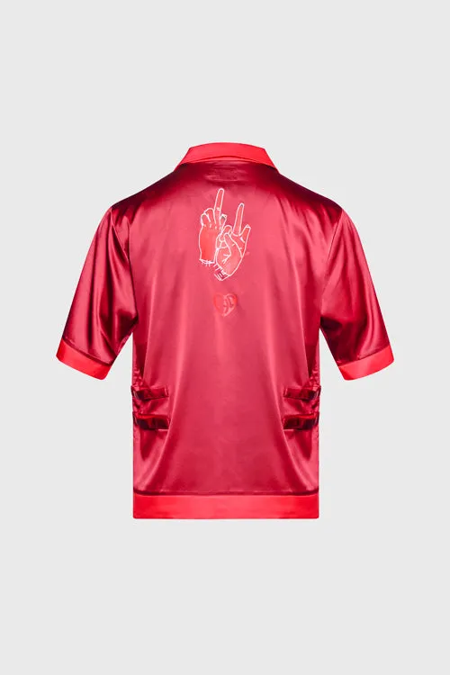Still Find Peace Button Up Silk Shirt romantic touch