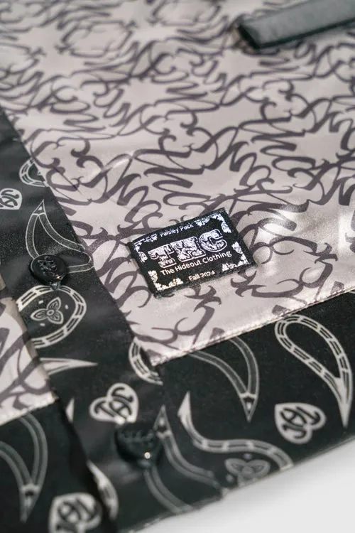 Still Find Peace Button Up Silk Shirt street fashion