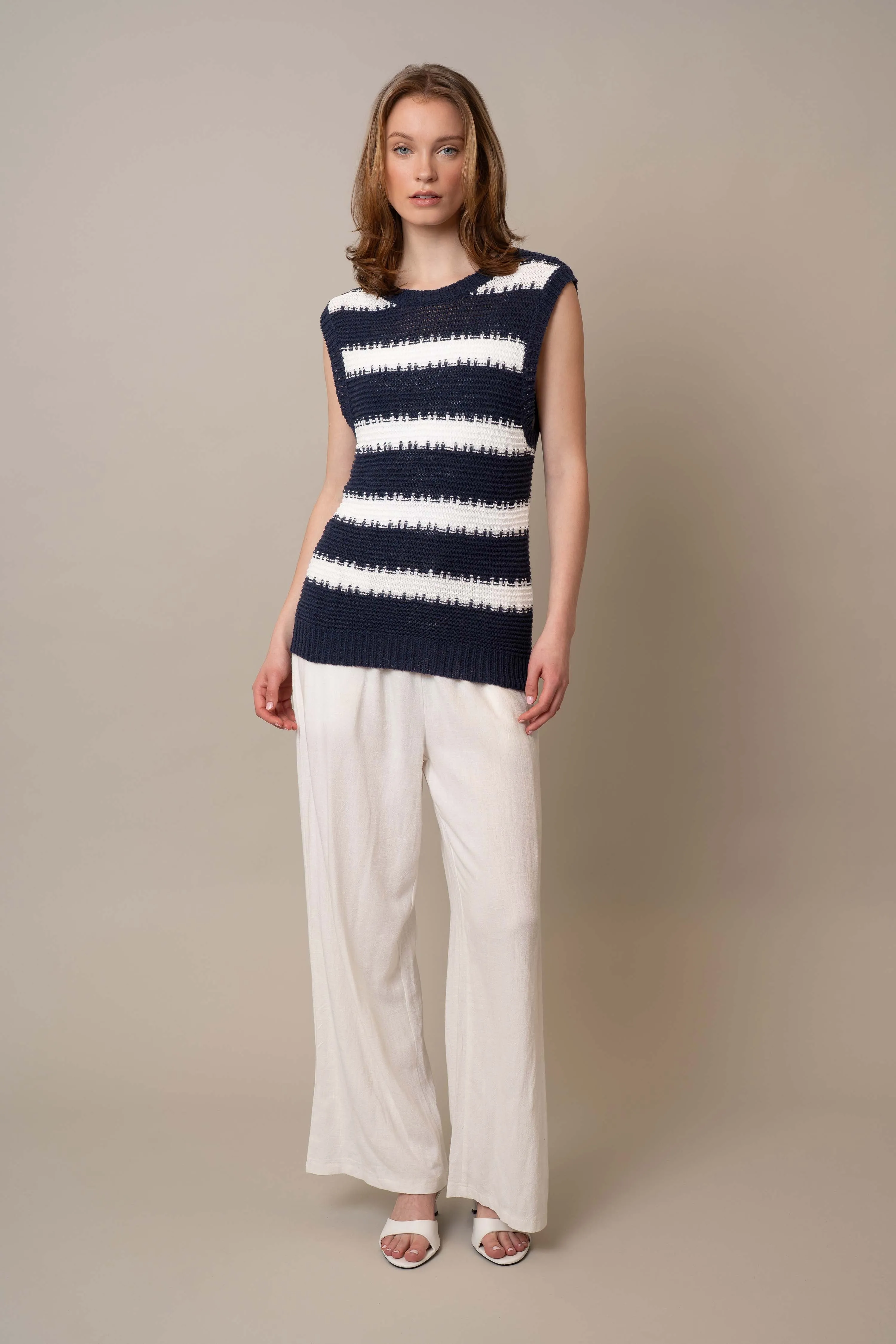 Striped Pullover Vest cozy outfit