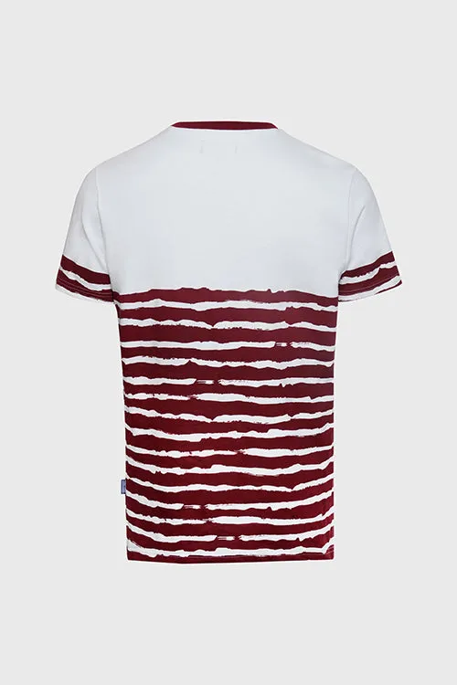 Striped Waves Henley Pocket Tee fitness training
