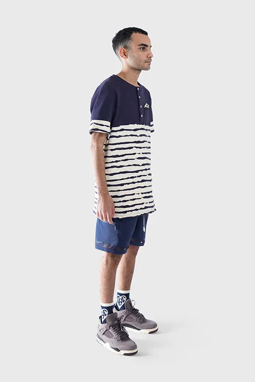 Striped Waves Henley Pocket Tee gaming theme