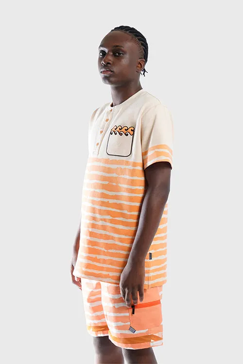Striped Waves Henley Pocket Tee holiday limited