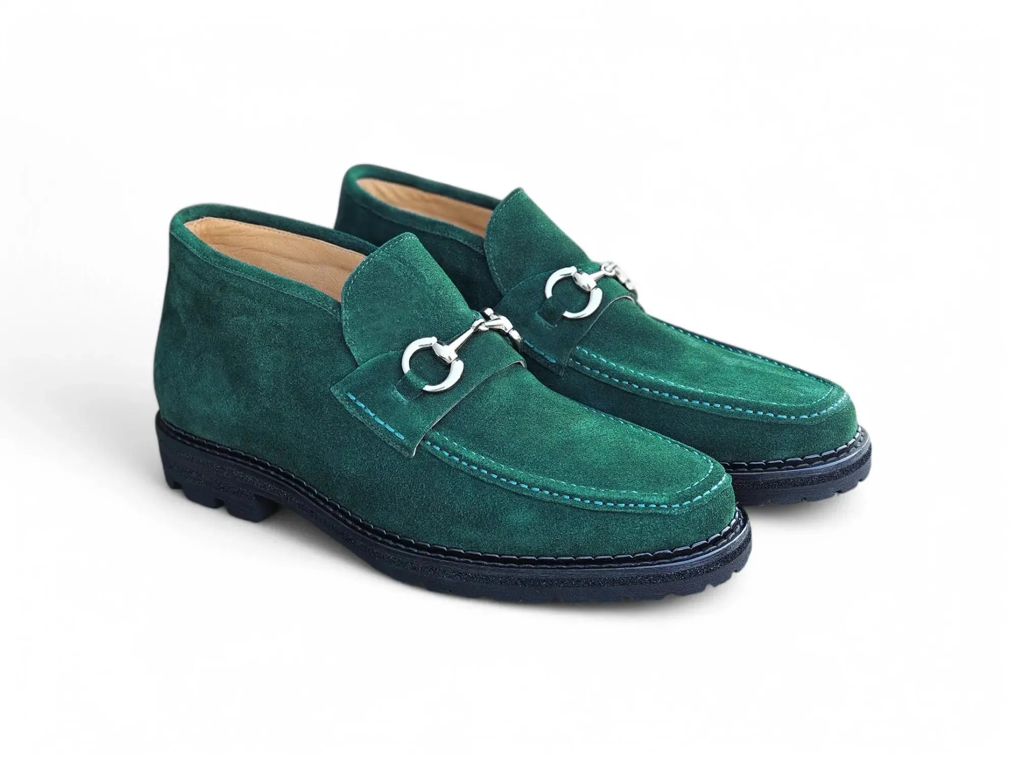 Suede Ankle Boot with Horsebit splash zone