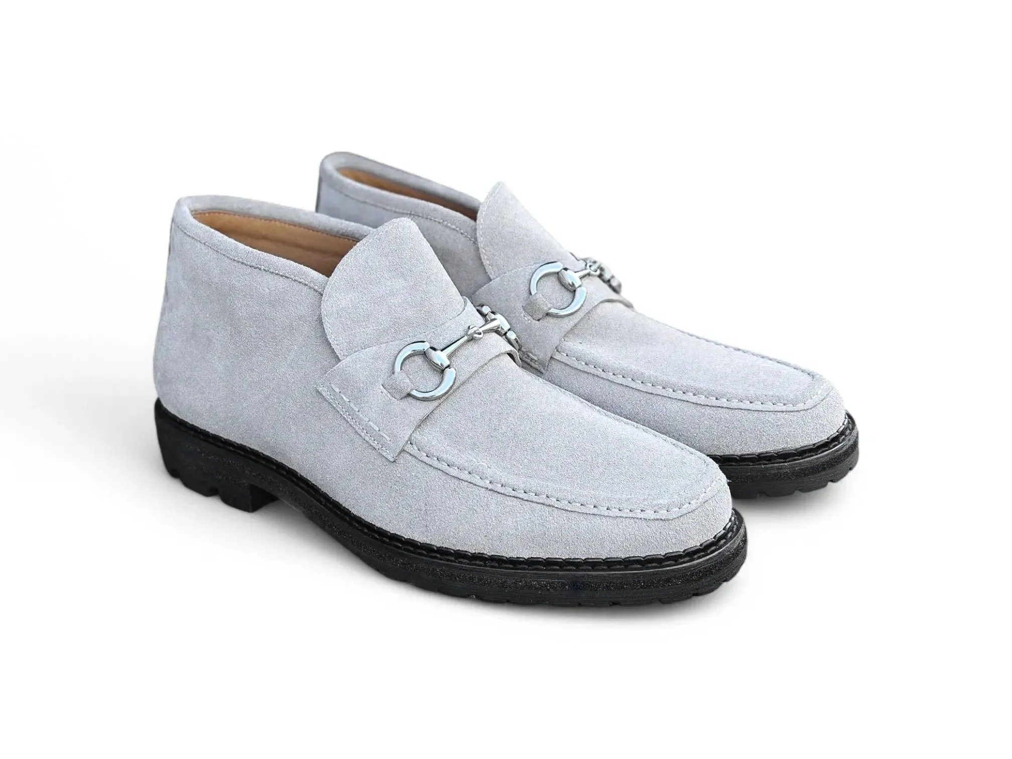 Suede Ankle Boot with Horsebit splash zone