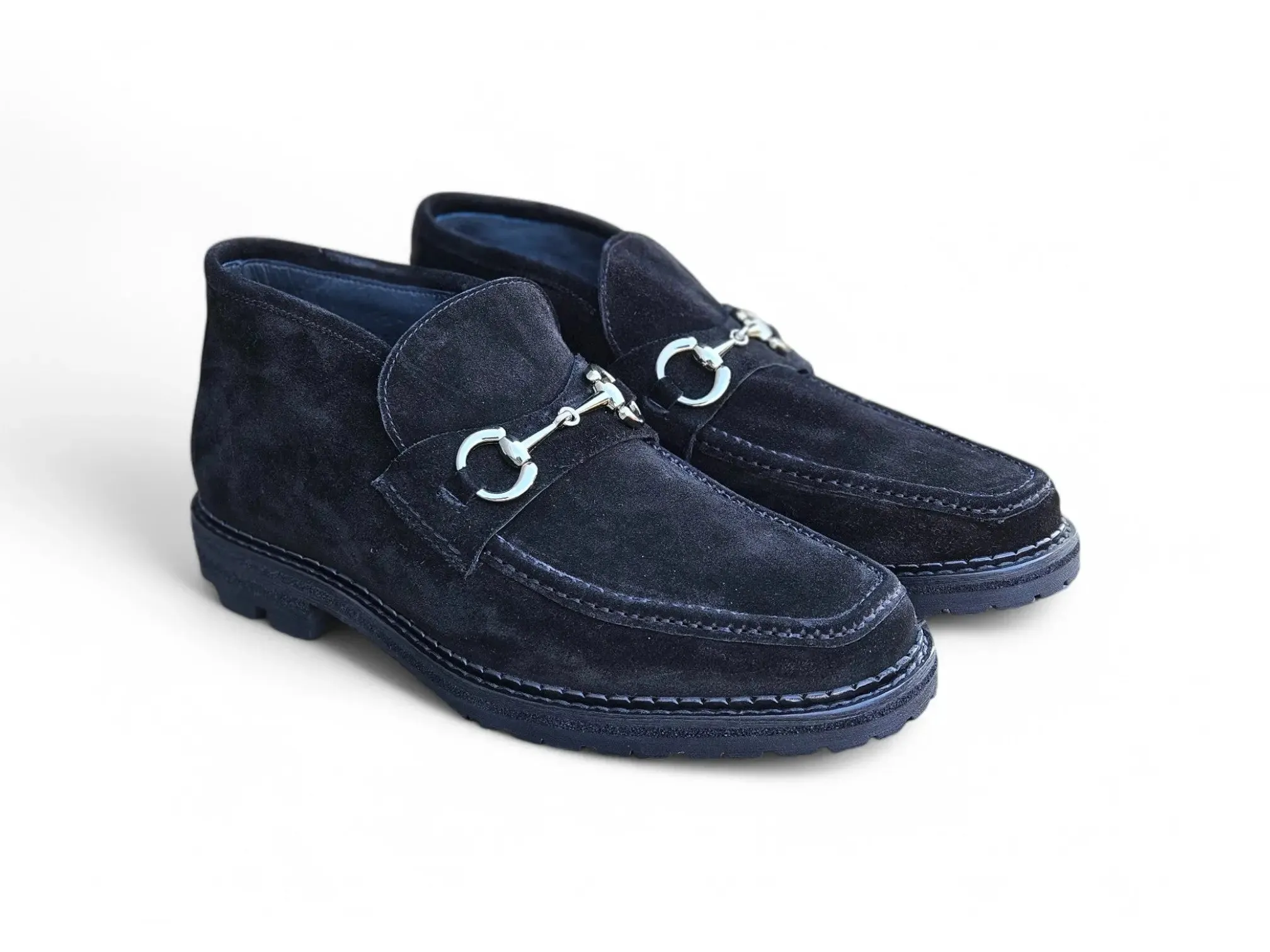 Suede Ankle Boot with Horsebit splash zone
