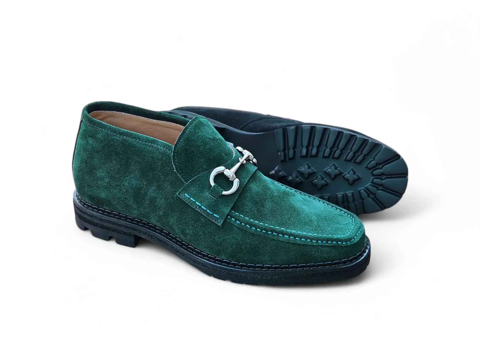 Suede Ankle Boot with Horsebit splash zone