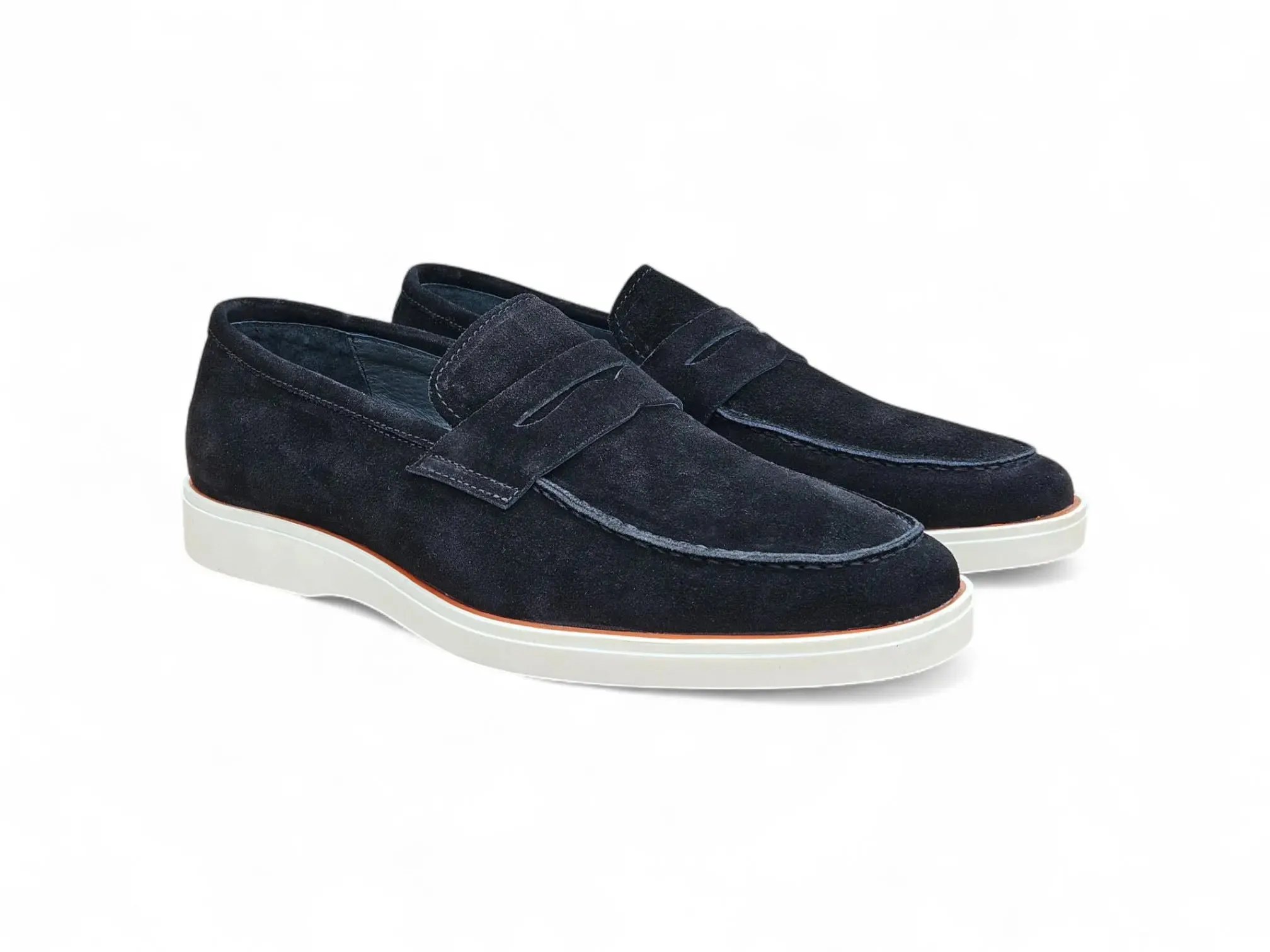 Supple Suede Penny Loafer with Sporty Sole daily flow