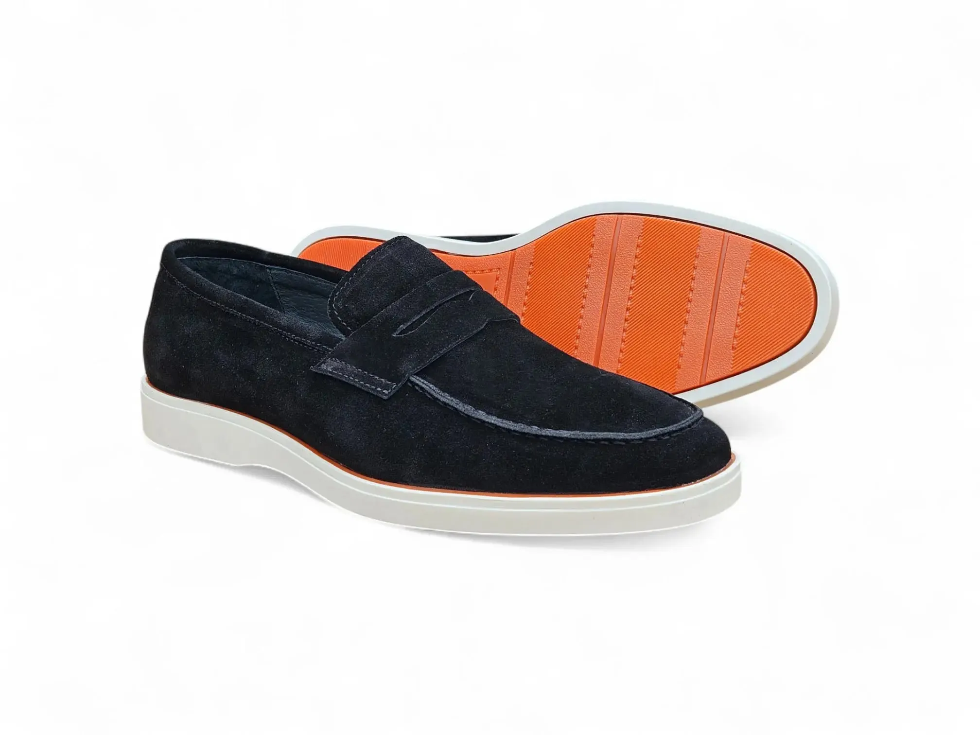 Supple Suede Penny Loafer with Sporty Sole daily flow