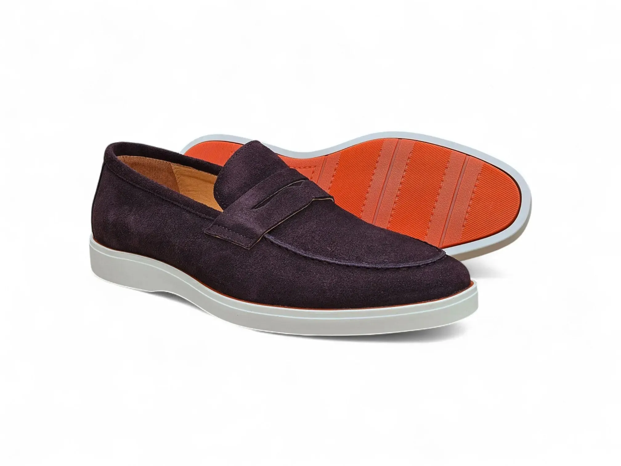 Supple Suede Penny Loafer with Sporty Sole daily flow