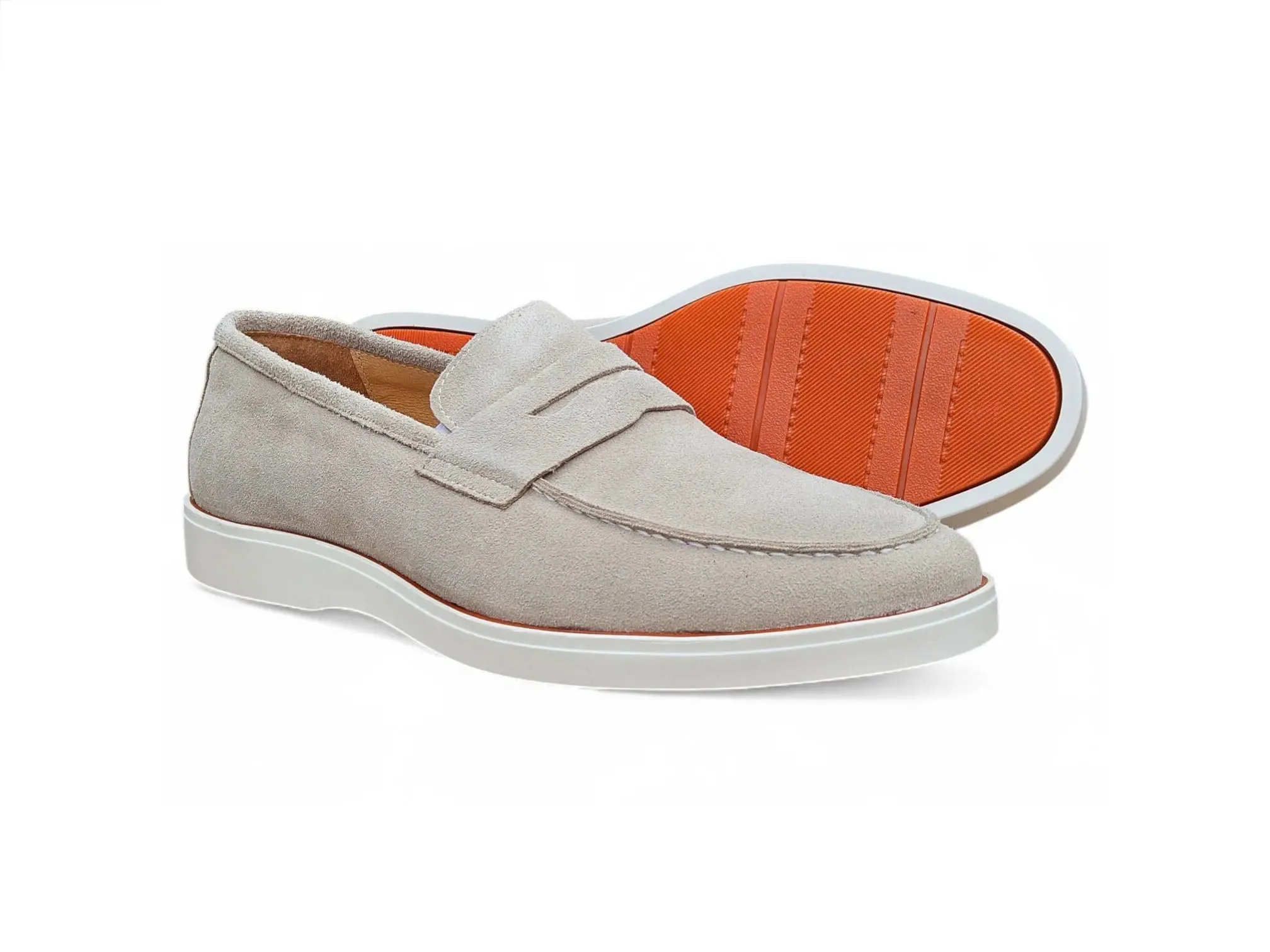 Supple Suede Penny Loafer with Sporty Sole daily flow