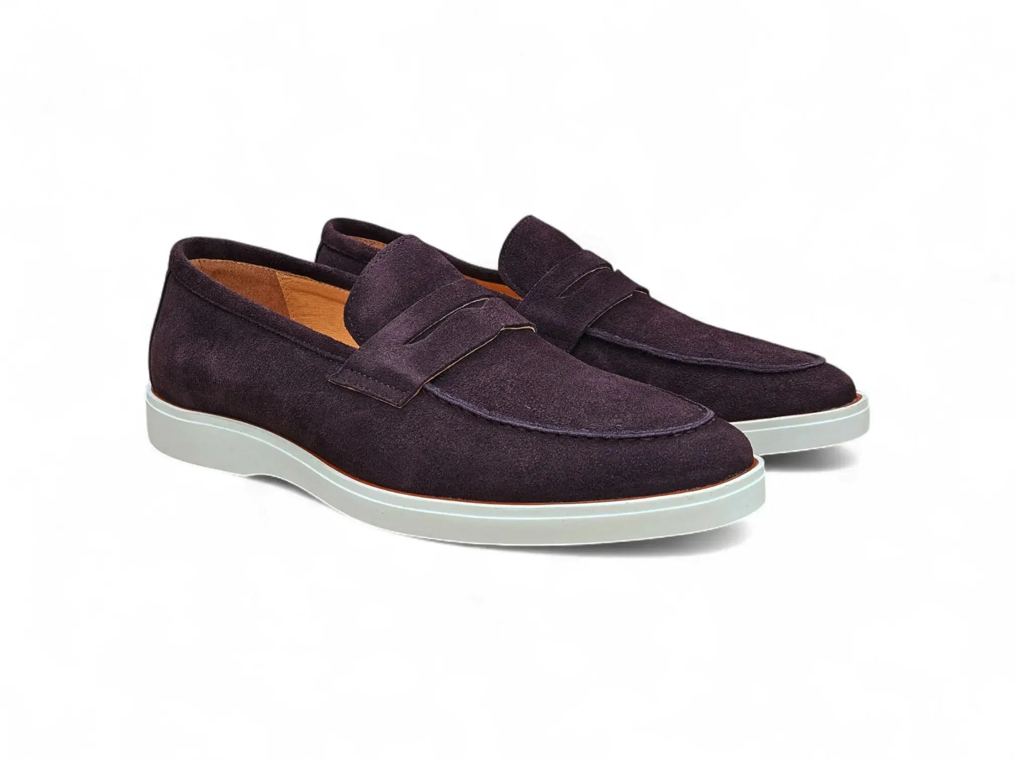 Supple Suede Penny Loafer with Sporty Sole daily flow