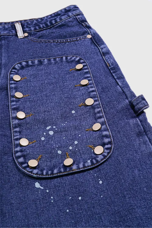 Tapestry Pattern Flared Denim Jeans multi style