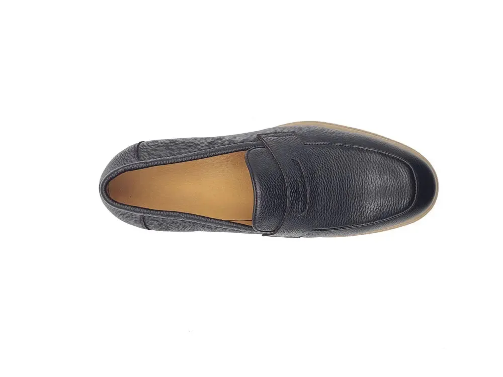 Tumble Calfskin Penny Loafer clean finish