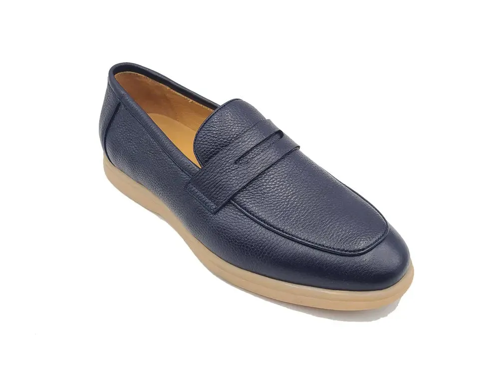 Tumble Calfskin Penny Loafer clean finish