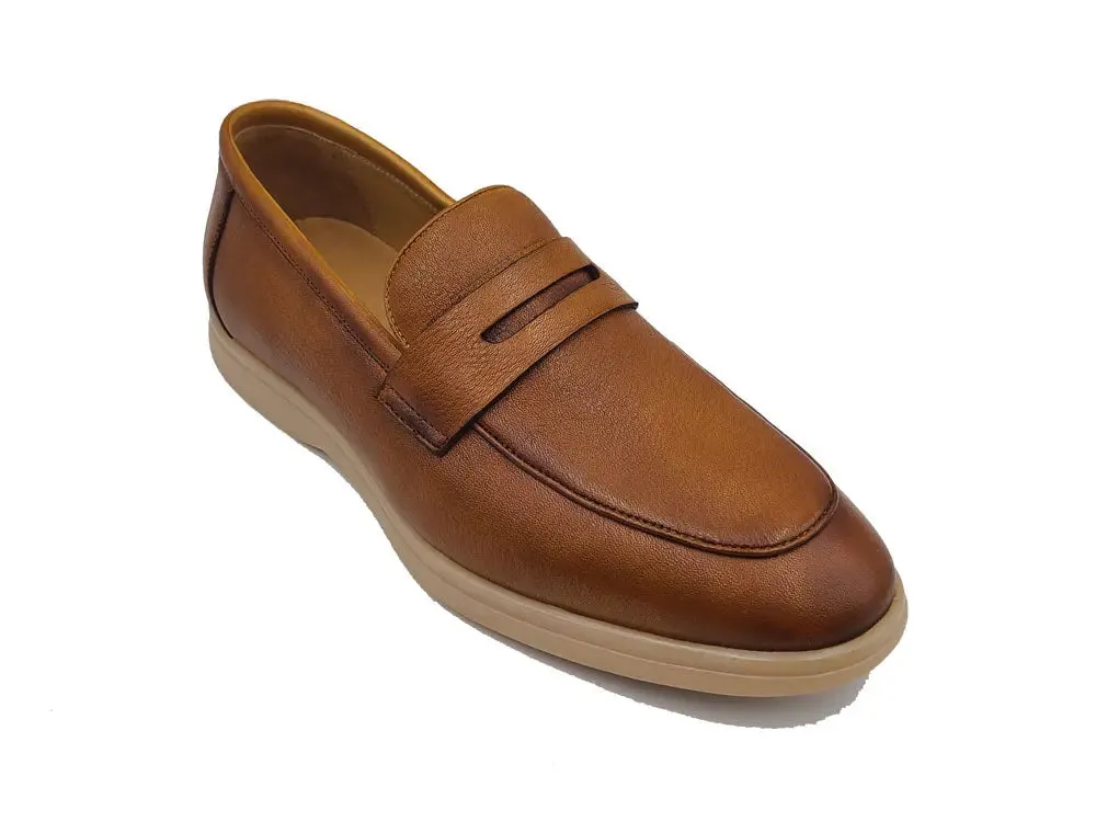 Tumble Calfskin Penny Loafer clean finish