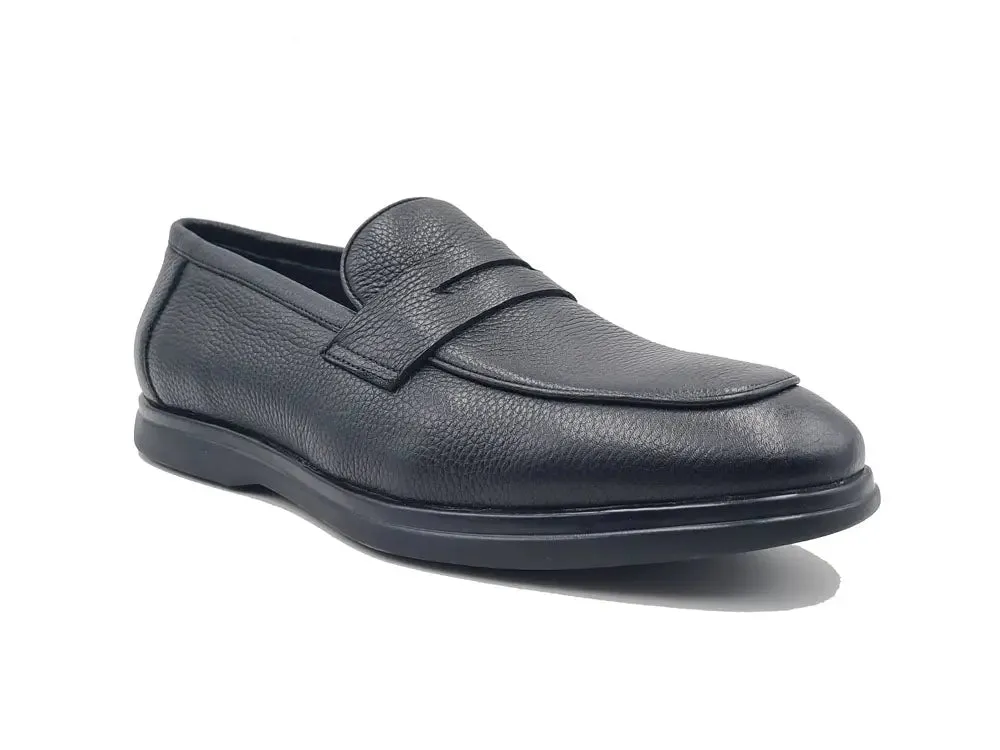 Tumble Calfskin Penny Loafer clean finish