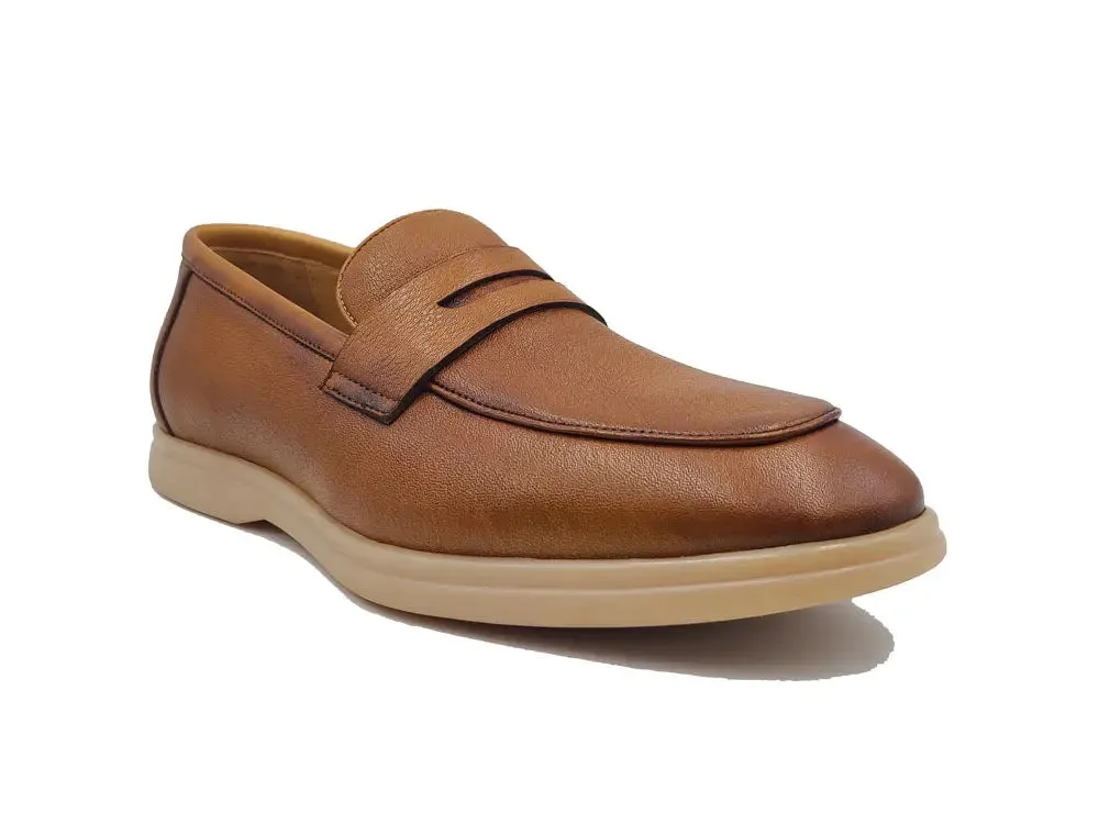 Tumble Calfskin Penny Loafer clean finish